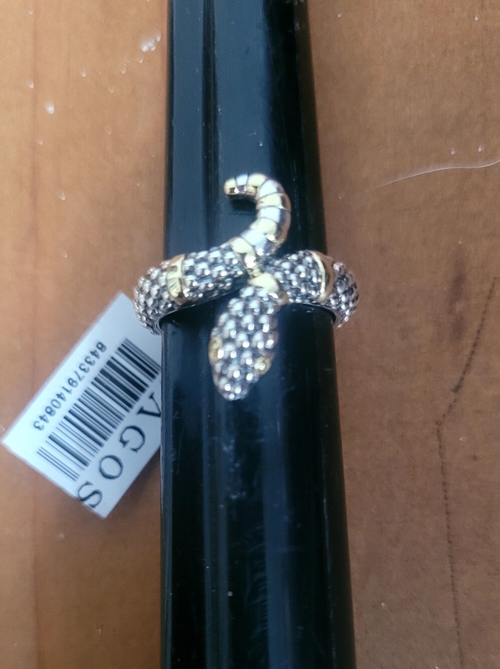 LAGOS Two-Tone (925 750) Snake Ring 7 NWT